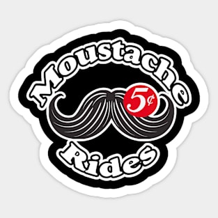 Mustache rides Sticker